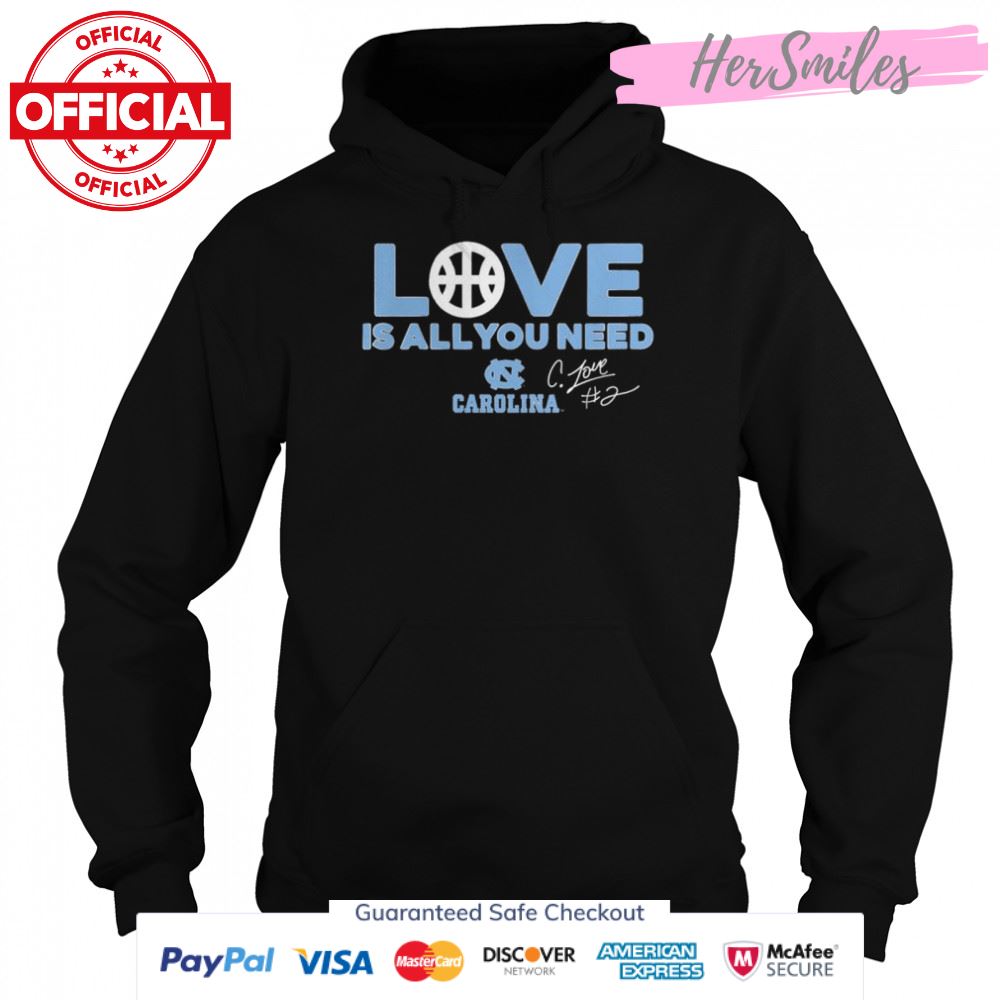 North Carolina Tar Heels love is all you need signature shirt North Carolina Tar Heels love is all you need signature shirt