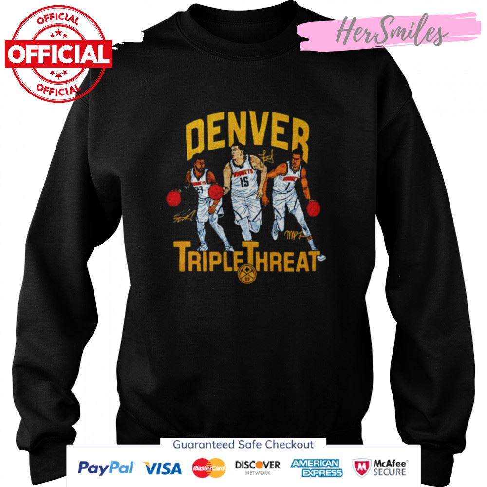Nuggets Triple Threat Jokic Murray signature shirt Nuggets Triple Threat Jokic Murray signature shirt