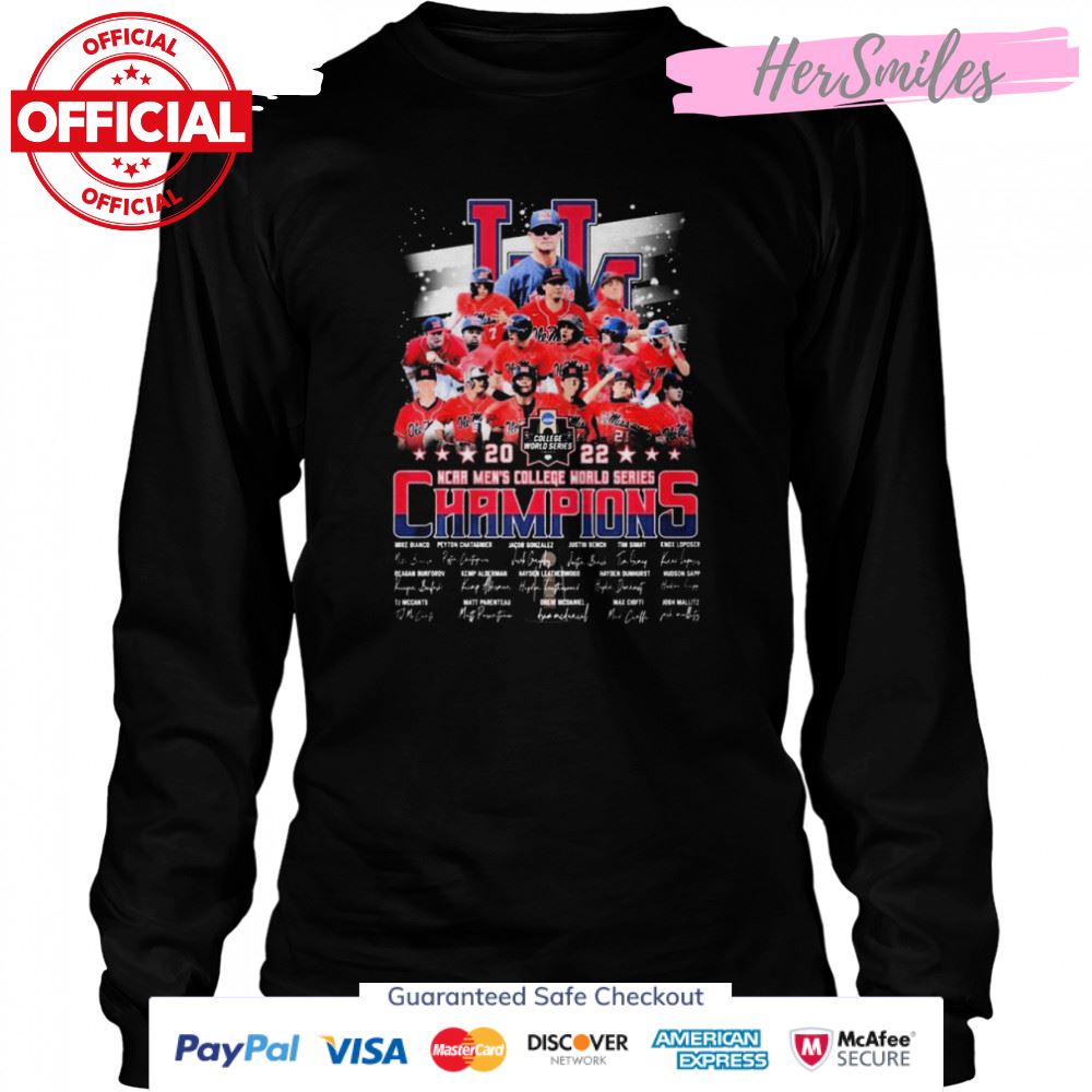 Ole Miss Rebels Baseball Team 2022 NCAA Men’s CWS Champions Signatures Shirt Ole Miss Rebels Baseball Team 2022 NCAA Men’s CWS Champions Signatures Shirt