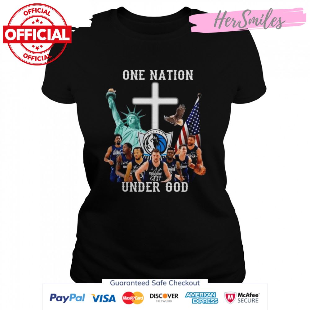 One nation under god Dallas mavericks signatures shirt
