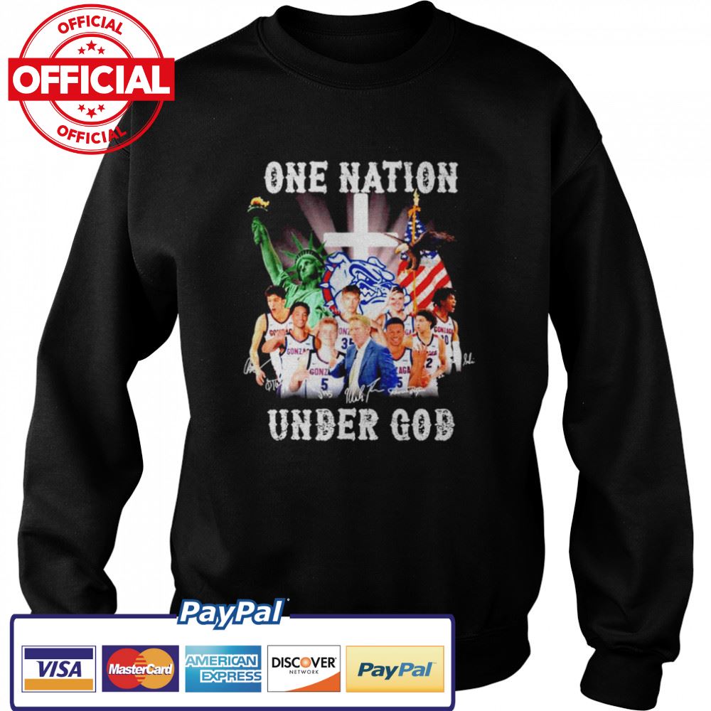 One Nation Under God Gonzaga Bulldogs Signatures Shirt One Nation Under God Gonzaga Bulldogs Signatures Shirt