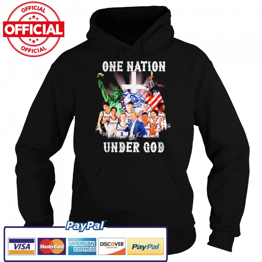 One Nation Under God Gonzaga Bulldogs Signatures Shirt One Nation Under God Gonzaga Bulldogs Signatures Shirt