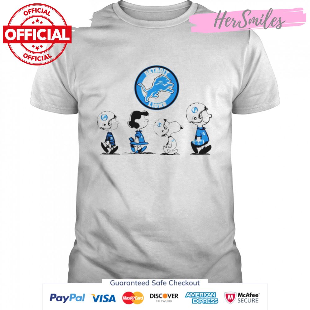 Peanuts Characters Detroit Lions Football team t-shirt