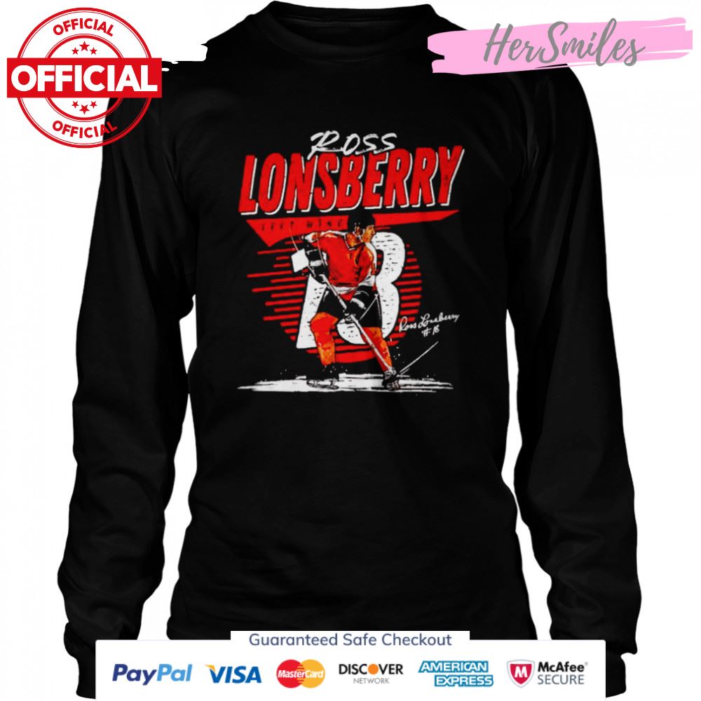 Philadelphia Flyers Ross Lonsberry left wing signature shirt Philadelphia Flyers Ross Lonsberry left wing signature shirt