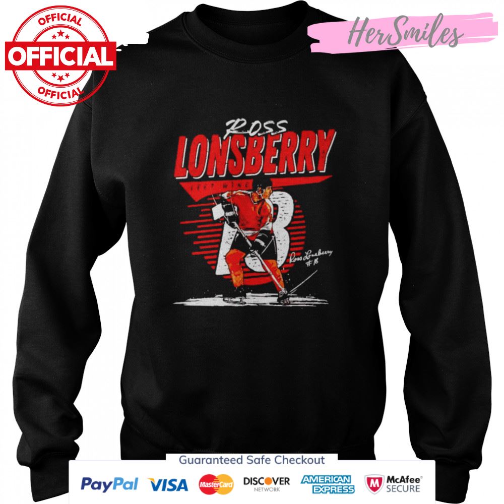 Philadelphia Flyers Ross Lonsberry left wing signature shirt Philadelphia Flyers Ross Lonsberry left wing signature shirt