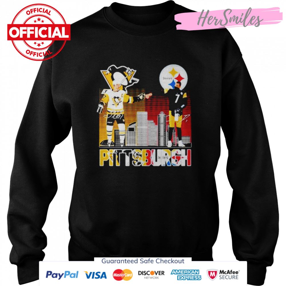 Pittsburgh Sports Teams Sidney Crosby and Ben Roethlisberger signatures shirt Pittsburgh Sports Teams Sidney Crosby and Ben Roethlisberger signatures shirt
