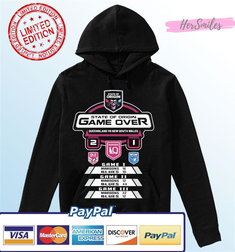 Queensland Maroons Vs New South Wales State Of Origin Game Over Score Unisex T-Shirt