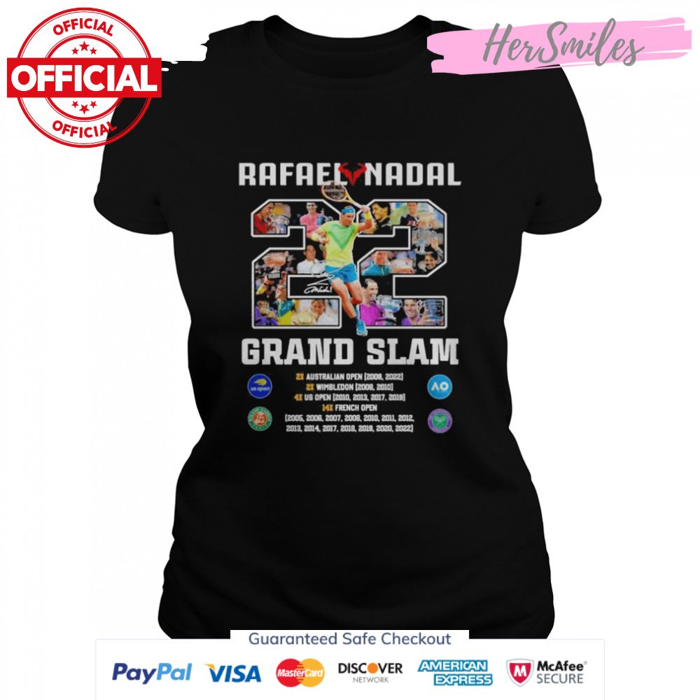 Rafael Nadal 22 Grand Slam 2005-2022 Signature Shirt