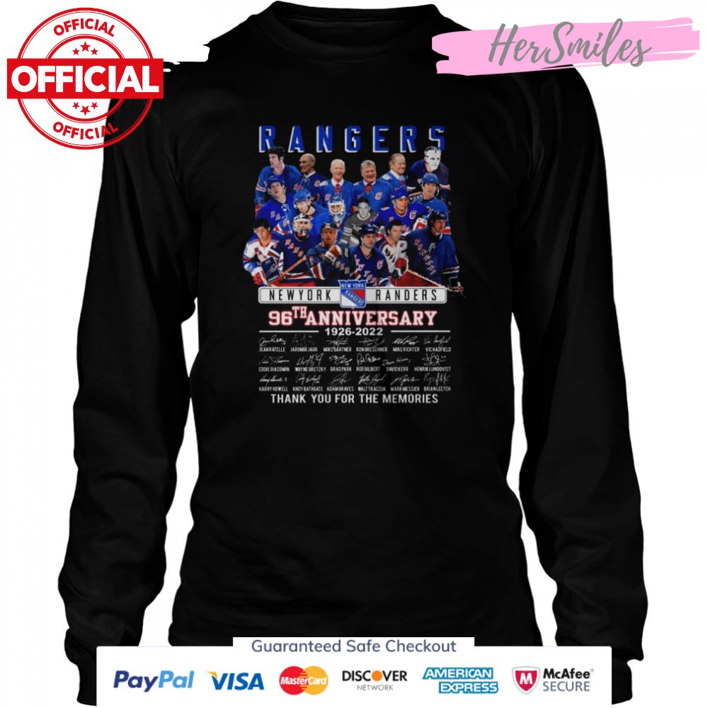 Rangers Hockey Teams 96th Anniversary 1926 2022 Signatures Thank You For The Memories Shirt Rangers Hockey Teams 96th Anniversary 1926 2022 Signatures Thank You For The Memories Shirt