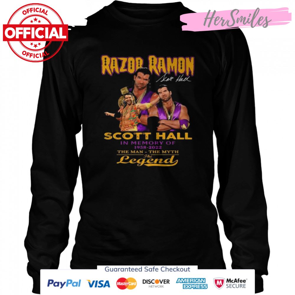 Razor Ramon Scott Hall in memory of 1958 2022 the man the myth the legend signature shirt Razor Ramon Scott Hall in memory of 1958 2022 the man the myth the legend signature shirt