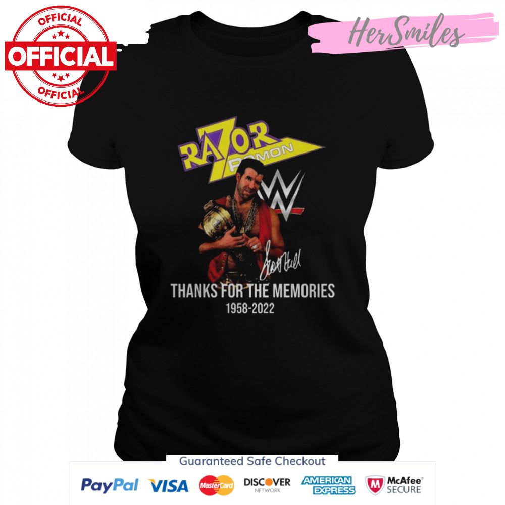 Razor Ramon thanks for the memories 1958 2022 signature shirt