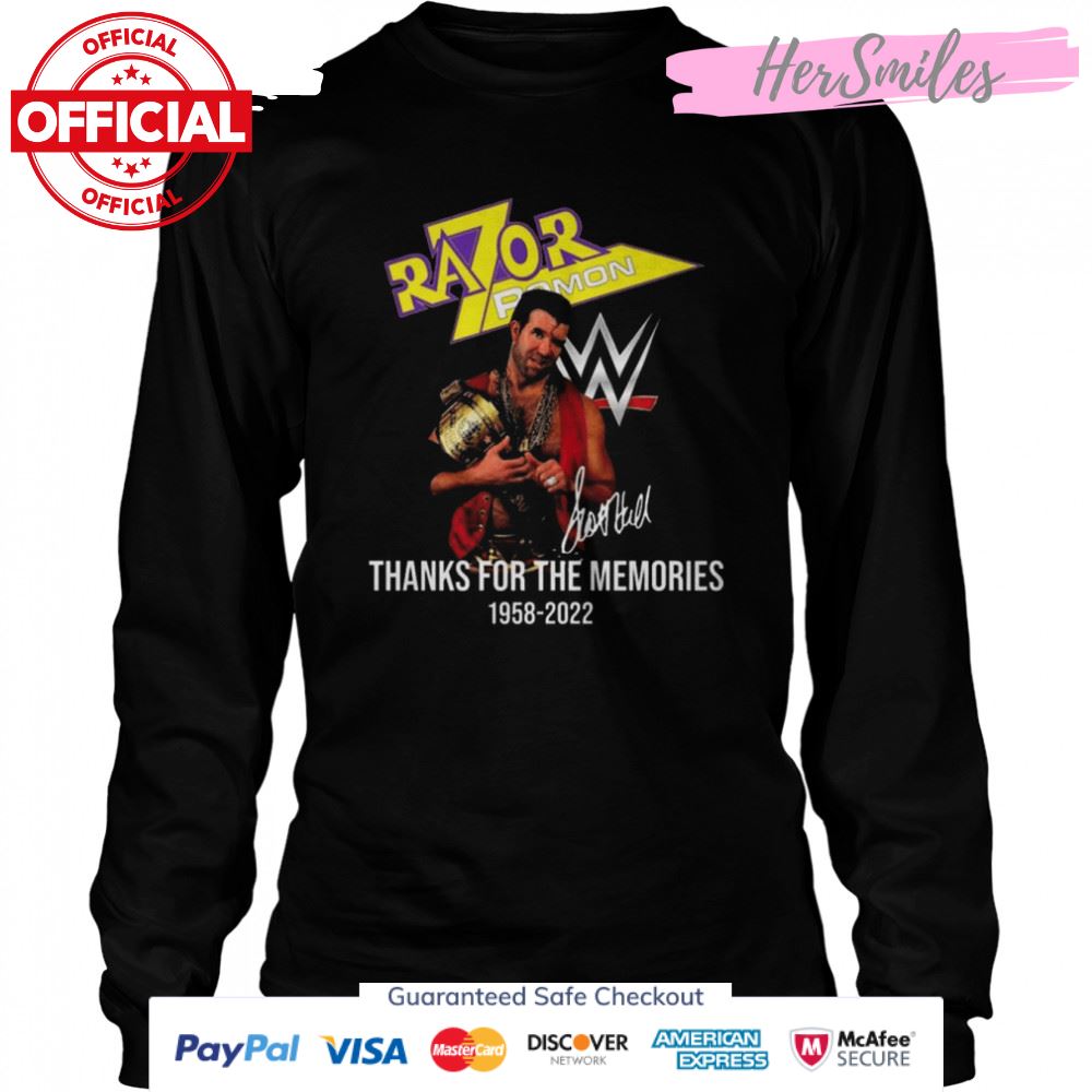 Razor Ramon thanks for the memories 1958 2022 signature shirt Razor Ramon thanks for the memories 1958 2022 signature shirt