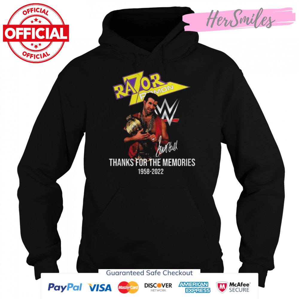 Razor Ramon thanks for the memories 1958 2022 signature shirt Razor Ramon thanks for the memories 1958 2022 signature shirt