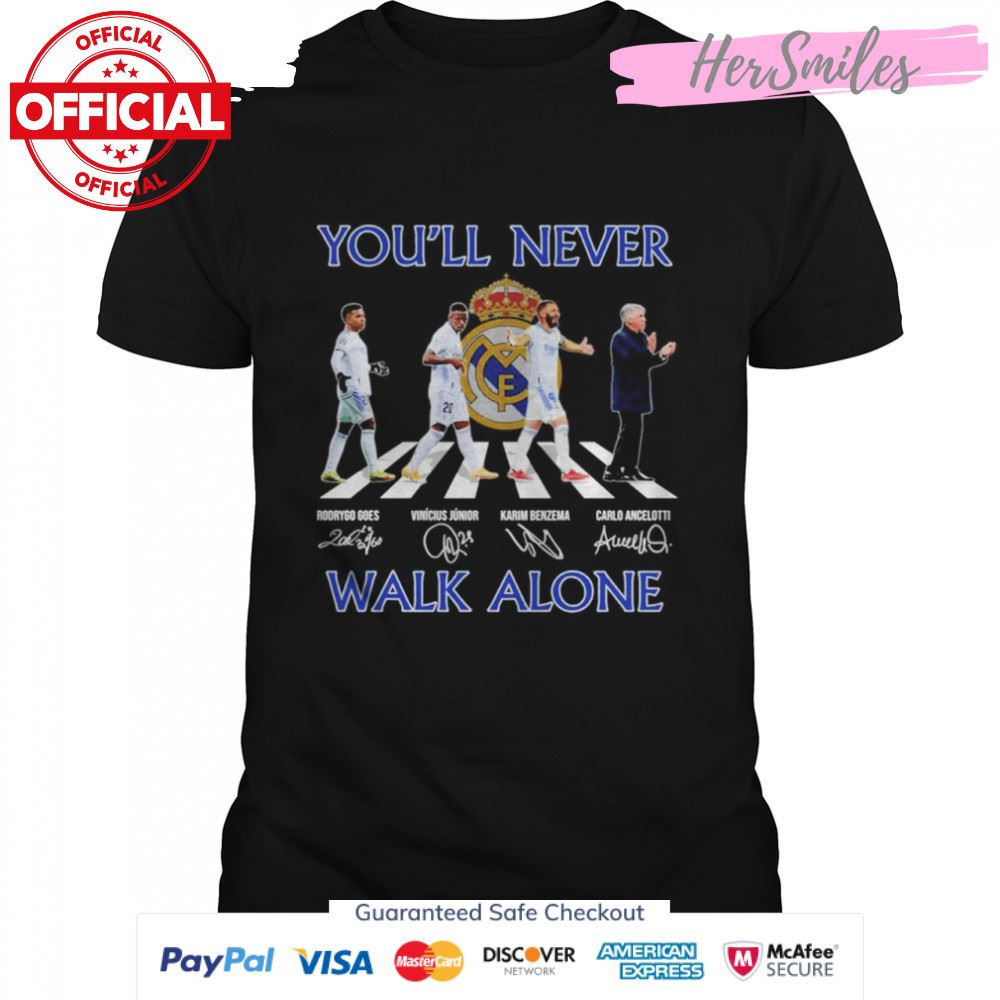 Real Madrid You’ll Never Walk Alone Abbey Road Signatures Shirt