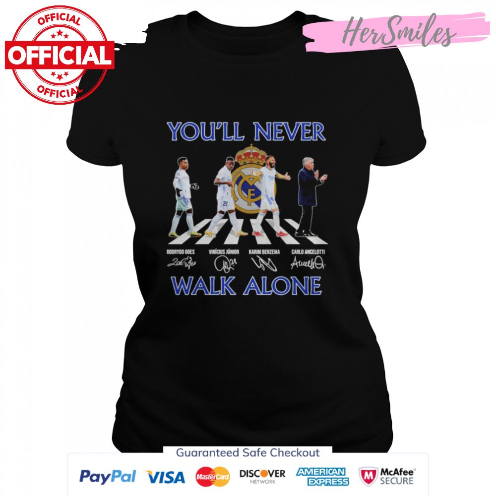 Real Madrid You’ll Never Walk Alone Abbey Road Signatures Shirt