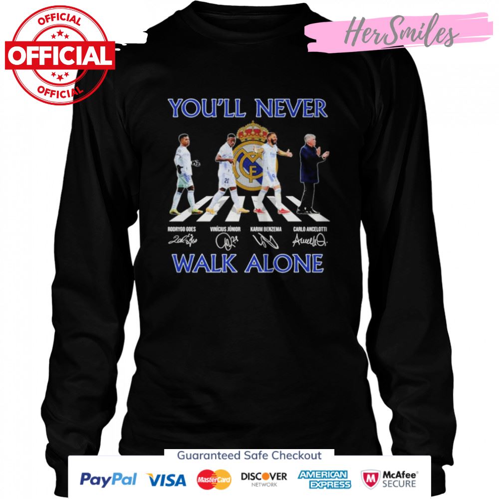 Real Madrid You’ll Never Walk Alone Abbey Road Signatures Shirt Real Madrid You’ll Never Walk Alone Abbey Road Signatures Shirt