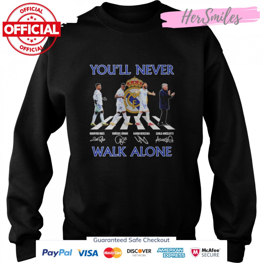 Real Madrid You’ll Never Walk Alone Abbey Road Signatures Shirt Real Madrid You’ll Never Walk Alone Abbey Road Signatures Shirt
