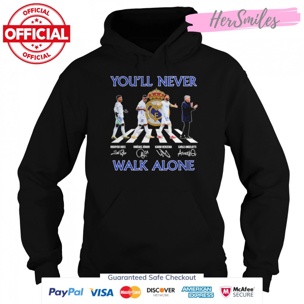 Real Madrid You’ll Never Walk Alone Abbey Road Signatures Shirt Real Madrid You’ll Never Walk Alone Abbey Road Signatures Shirt