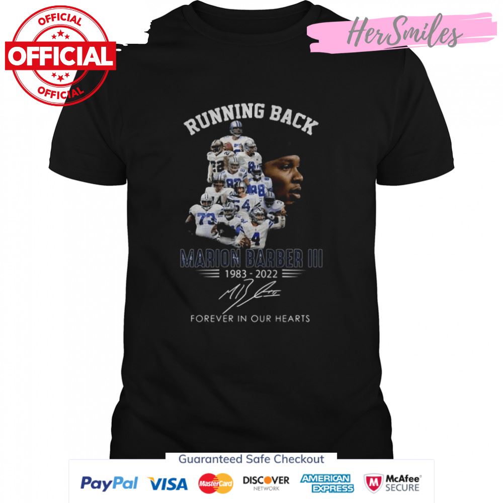 Running back Marion Barber III 1983 2022 signature shirt