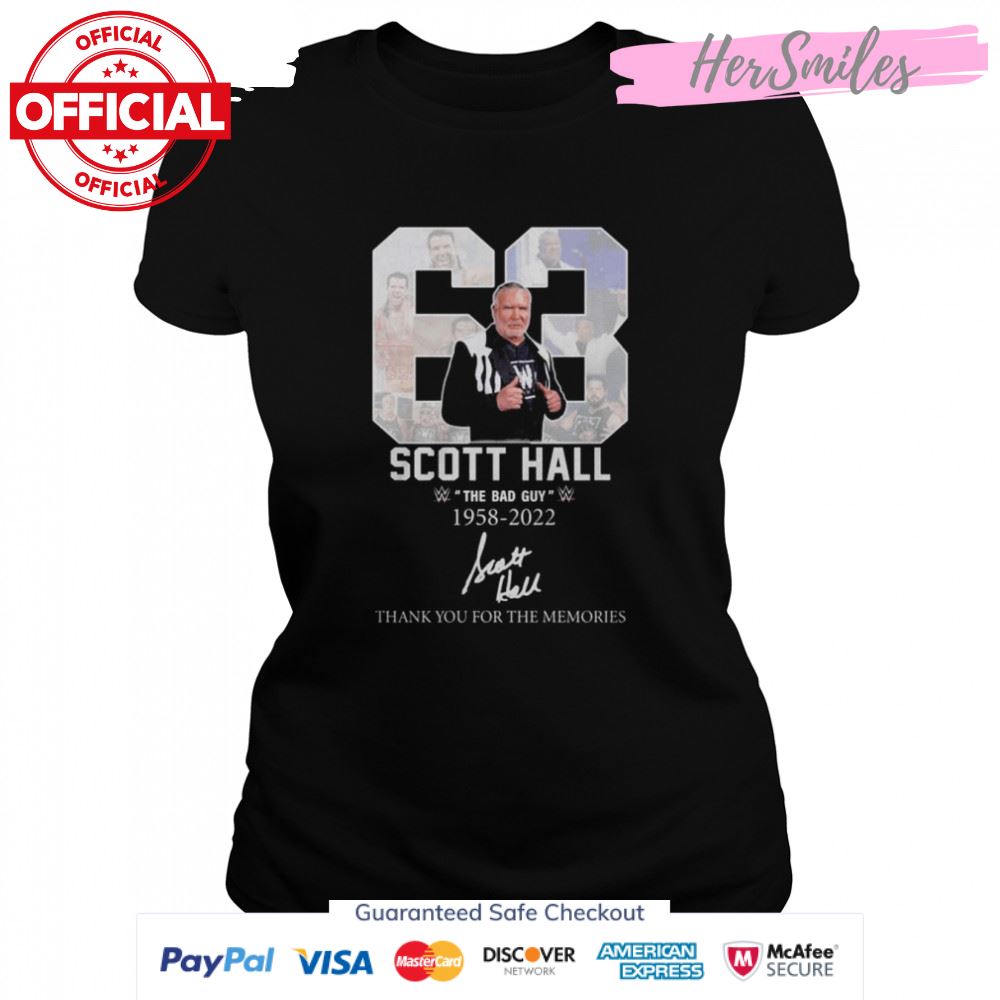 Scott Hall The Bad Guy 1958 2022 thank you for the memories signature shirt