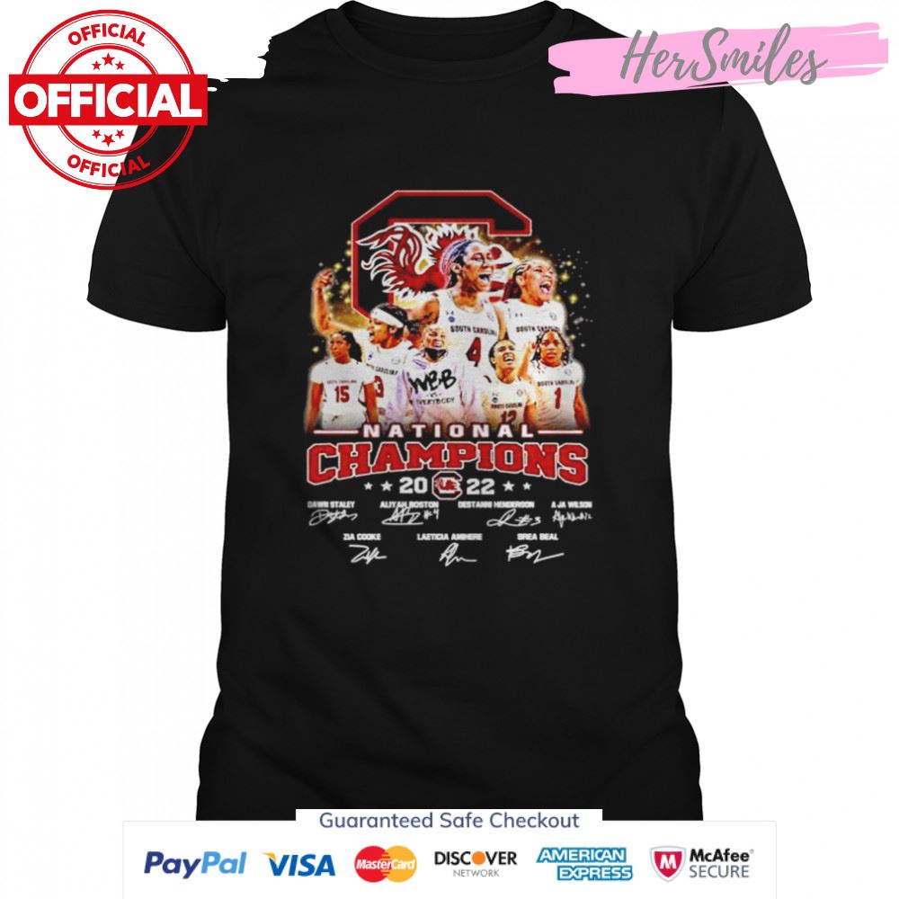 South Carolina Gamecocks women’s basketball winner 2022 National Champions signatures shirt