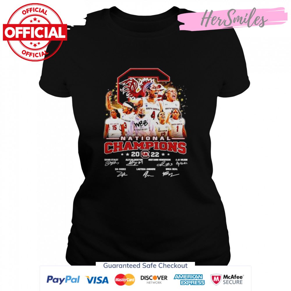 South Carolina Gamecocks women’s basketball winner 2022 National Champions signatures shirt