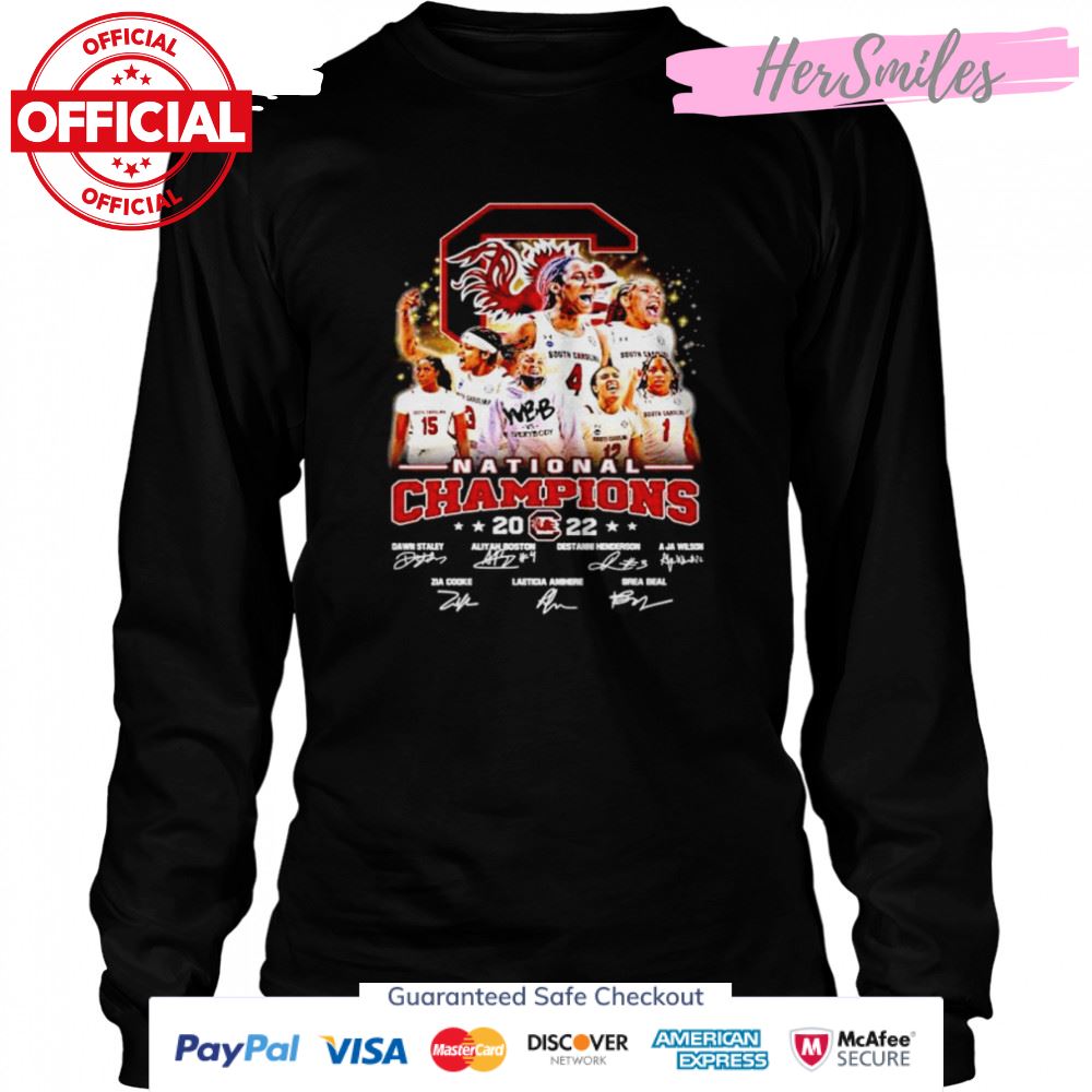 South Carolina Gamecocks women’s basketball winner 2022 National Champions signatures shirt South Carolina Gamecocks women’s basketball winner 2022 National Champions signatures shirt