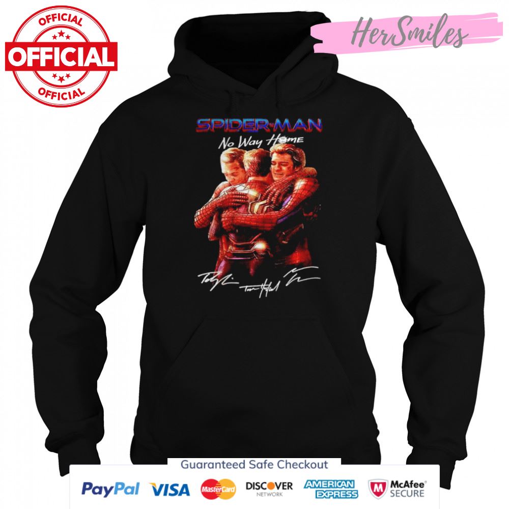 Spider Man No Way Home Spidey hug signatures shirt Spider Man No Way Home Spidey hug signatures shirt
