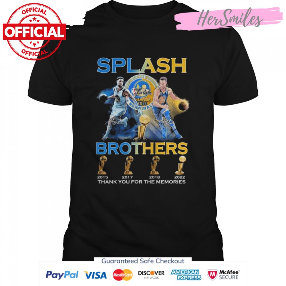 Splash Brother 2015 2017 2018 2022 thank you for the memories signatures shirt