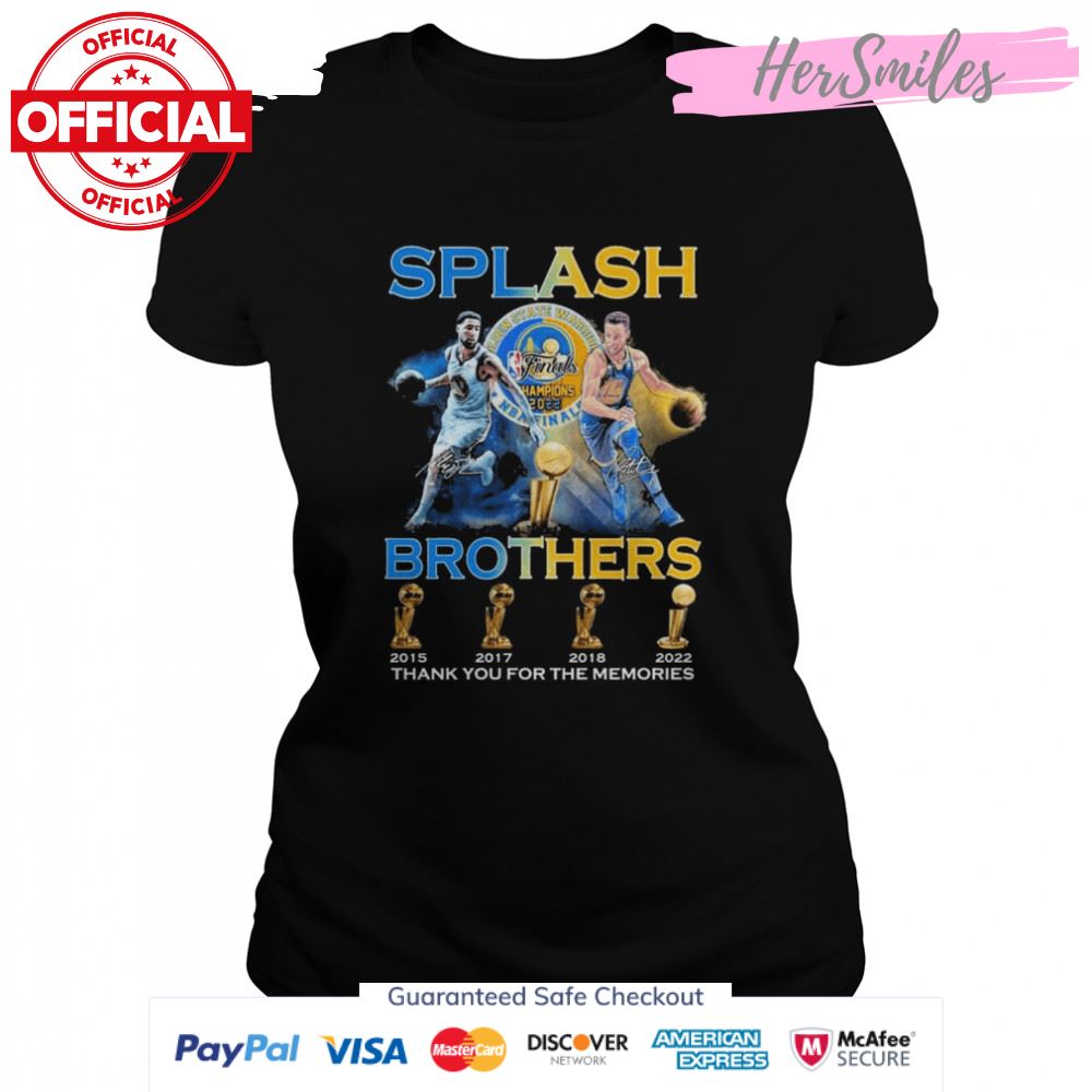 Splash Brother 2015 2017 2018 2022 thank you for the memories signatures shirt