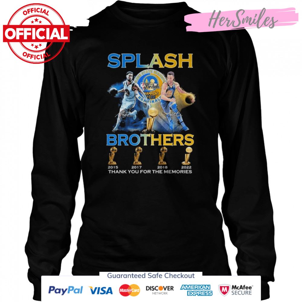 Splash Brother 2015 2017 2018 2022 thank you for the memories signatures shirt Splash Brother 2015 2017 2018 2022 thank you for the memories signatures shirt