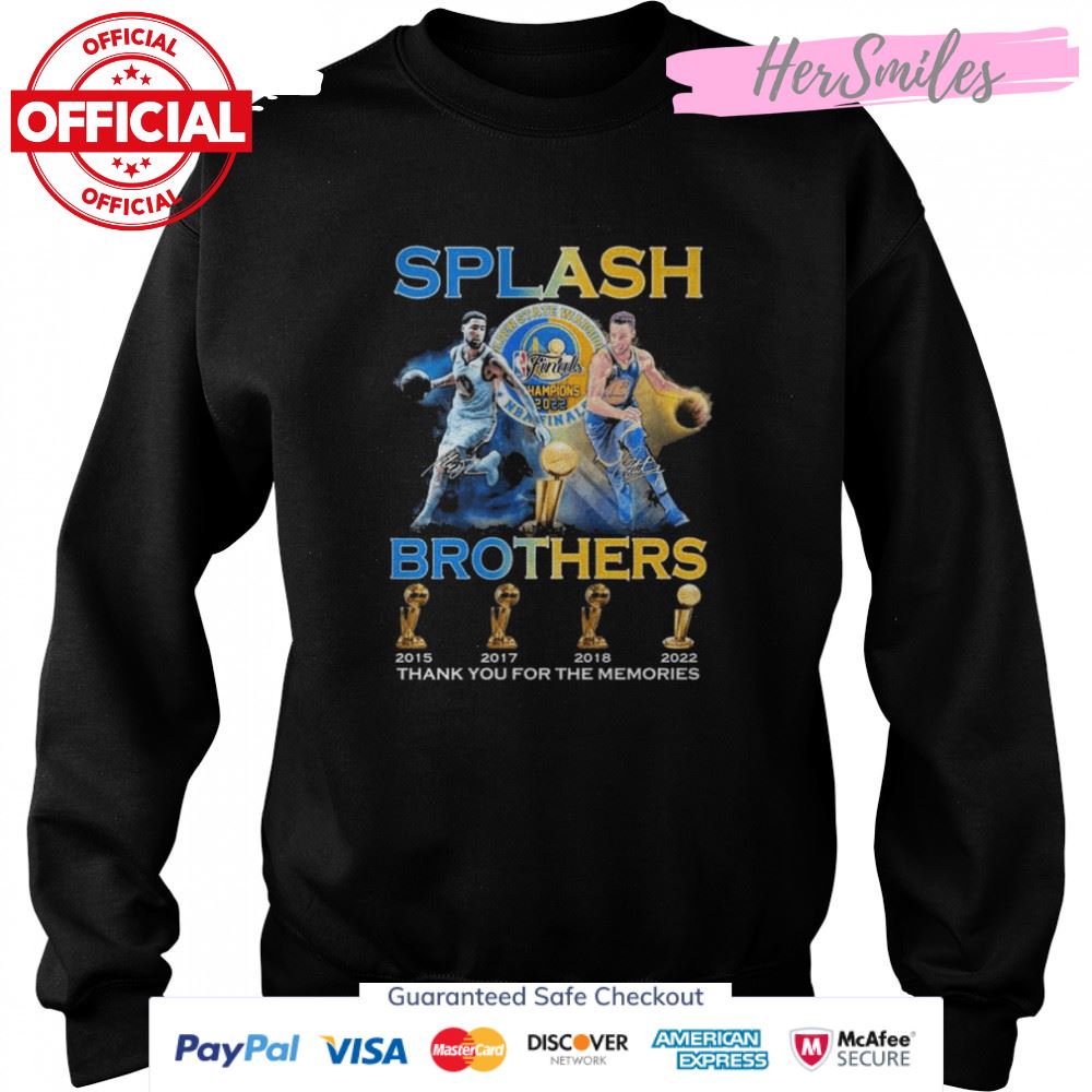 Splash Brother 2015 2017 2018 2022 thank you for the memories signatures shirt Splash Brother 2015 2017 2018 2022 thank you for the memories signatures shirt