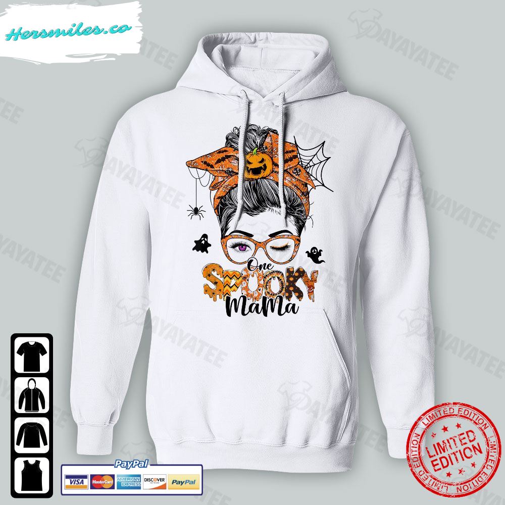 Spooky Mama Shirt Messy Bun Mom Halloween T-Shirt Spooky Mama Shirt Messy Bun Mom Halloween T-Shirt