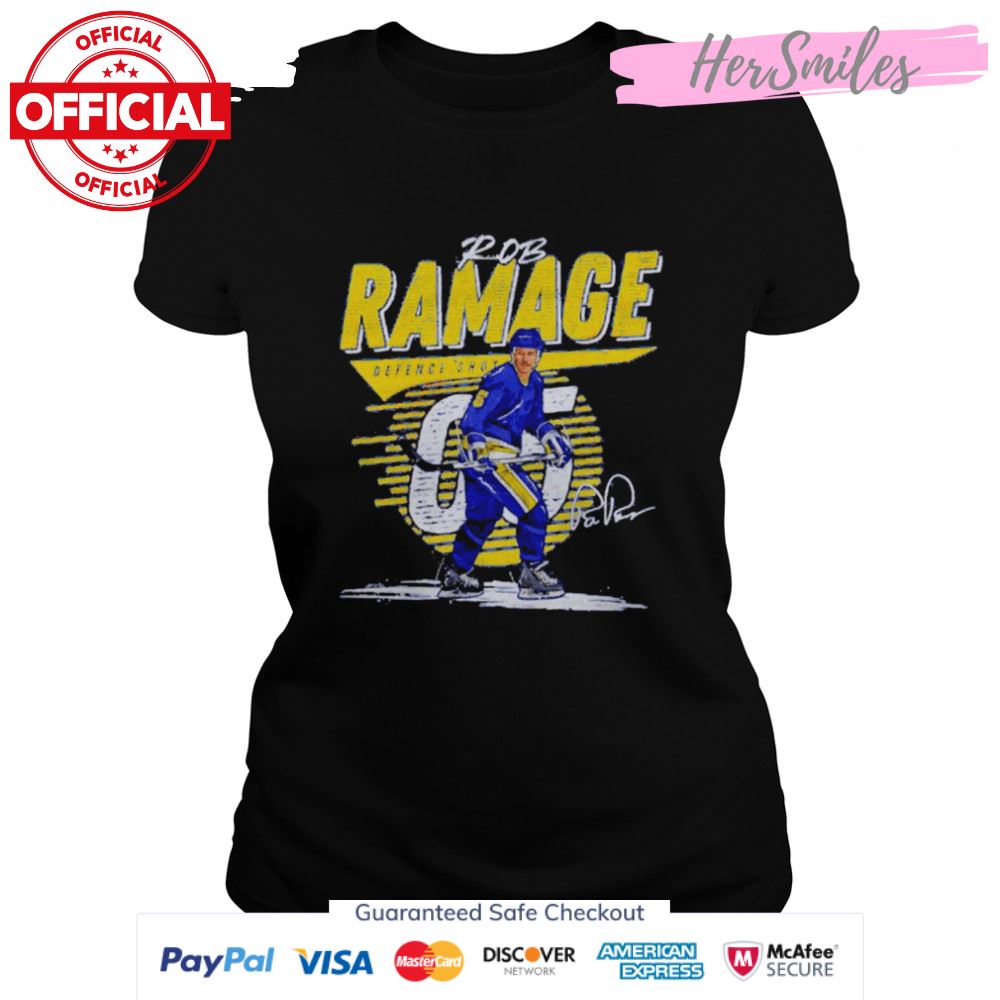 St. Louis Blues Rob Ramage defence shot signature shirt