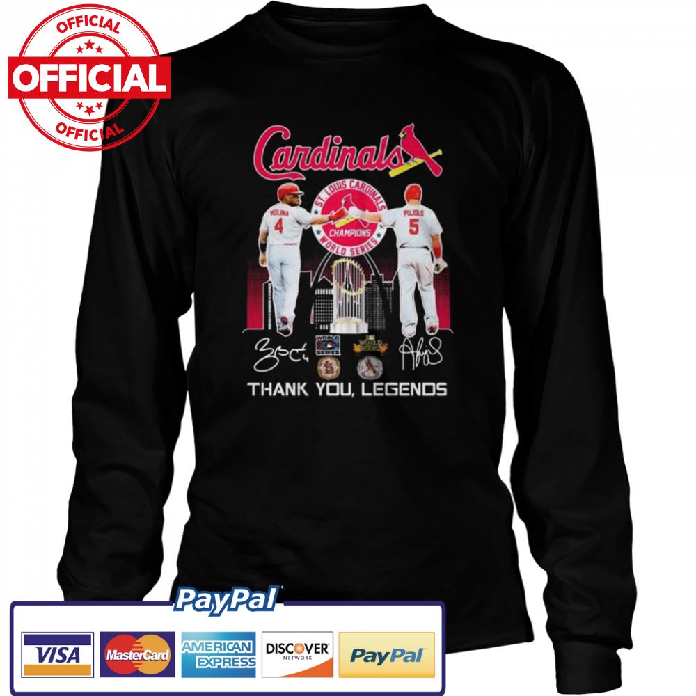 St Louis Cardinal Champions World Series Molina and Pujols signatures shirt St Louis Cardinal Champions World Series Molina and Pujols signatures shirt
