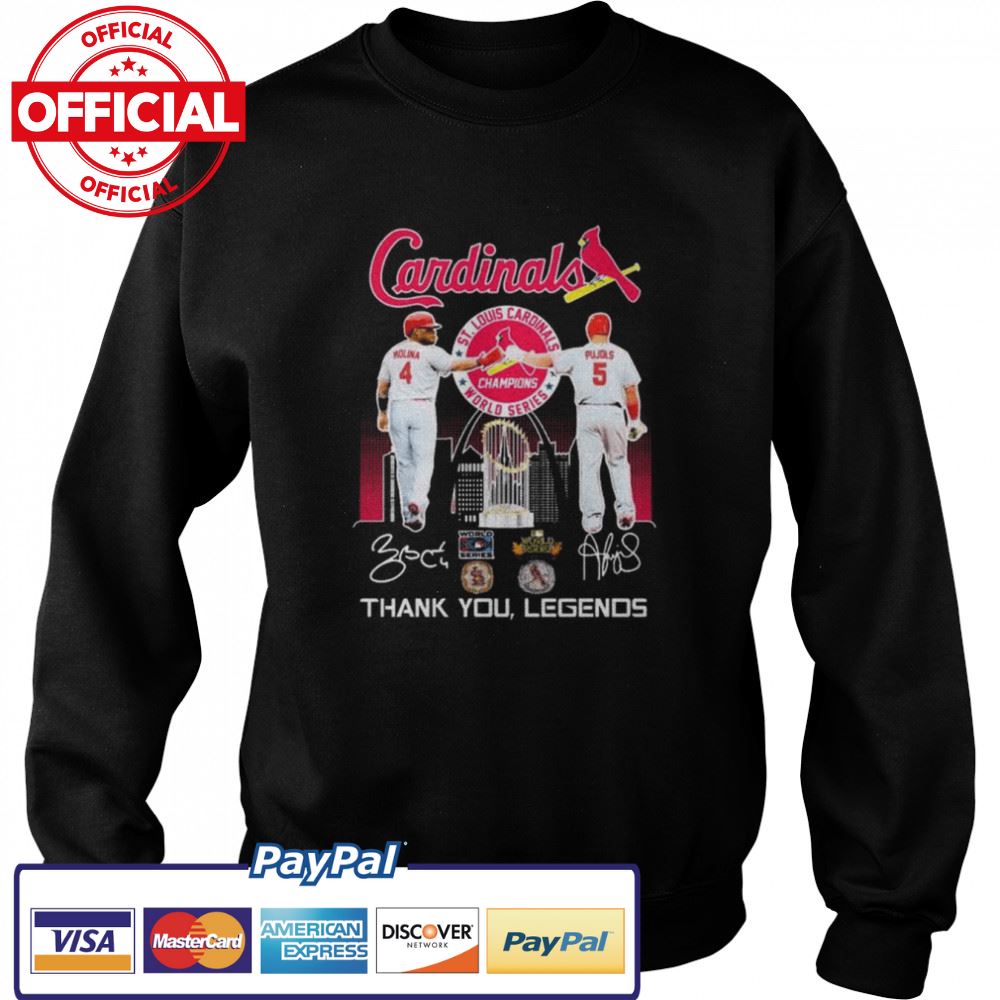 St Louis Cardinal Champions World Series Molina and Pujols signatures shirt St Louis Cardinal Champions World Series Molina and Pujols signatures shirt
