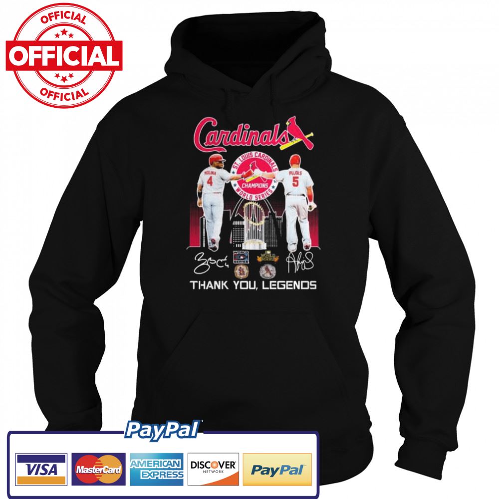 St Louis Cardinal Champions World Series Molina and Pujols signatures shirt St Louis Cardinal Champions World Series Molina and Pujols signatures shirt