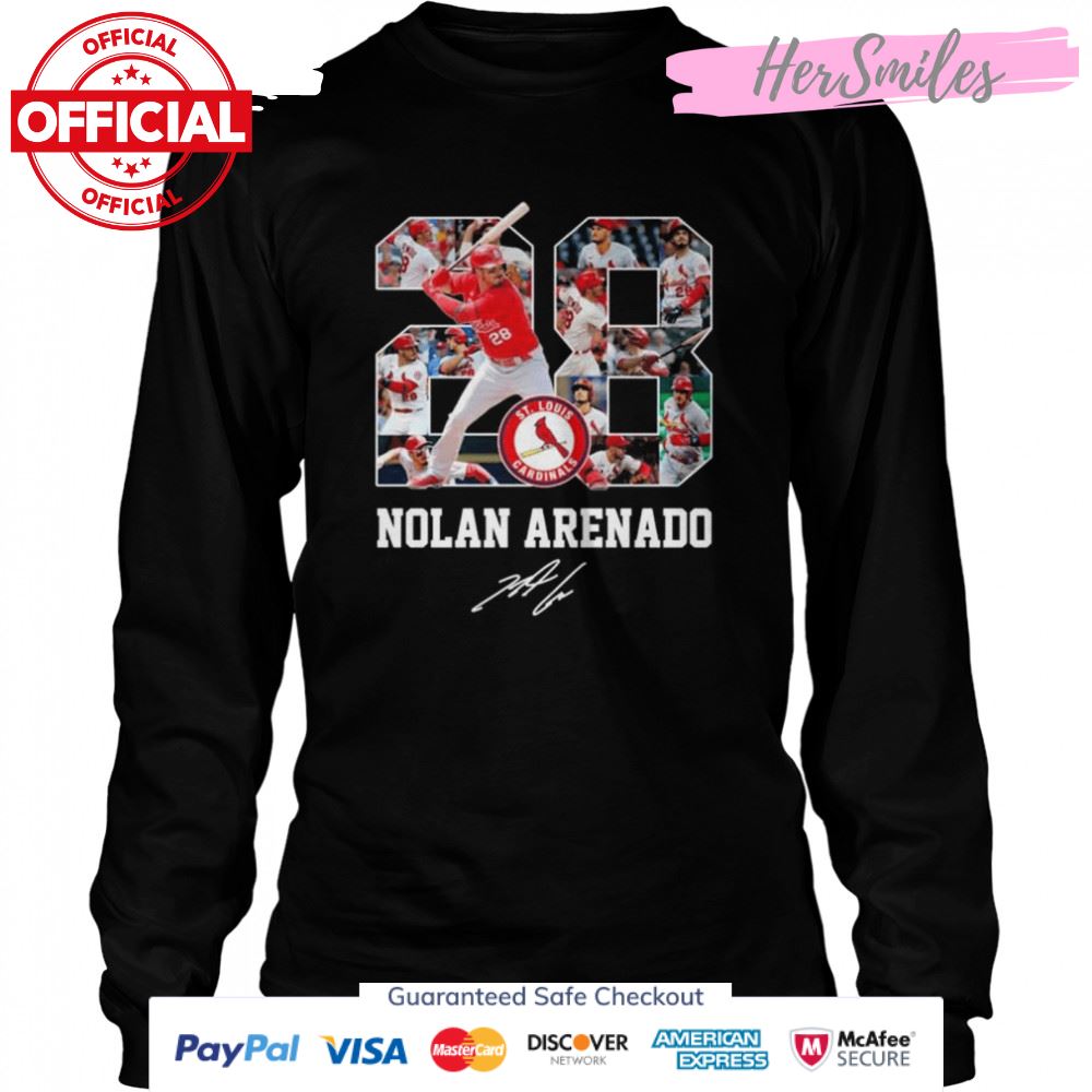 St. Louis Cardinals 28 Nolan Arenado signature shirt St. Louis Cardinals 28 Nolan Arenado signature shirt