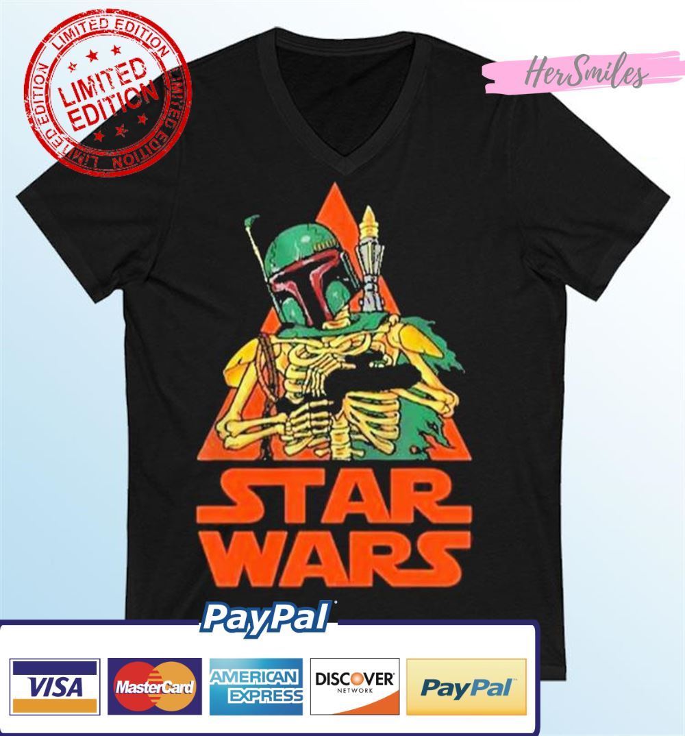Star Wars Boba Fett Skeleton Happy Halloween Unisex T-Shirt