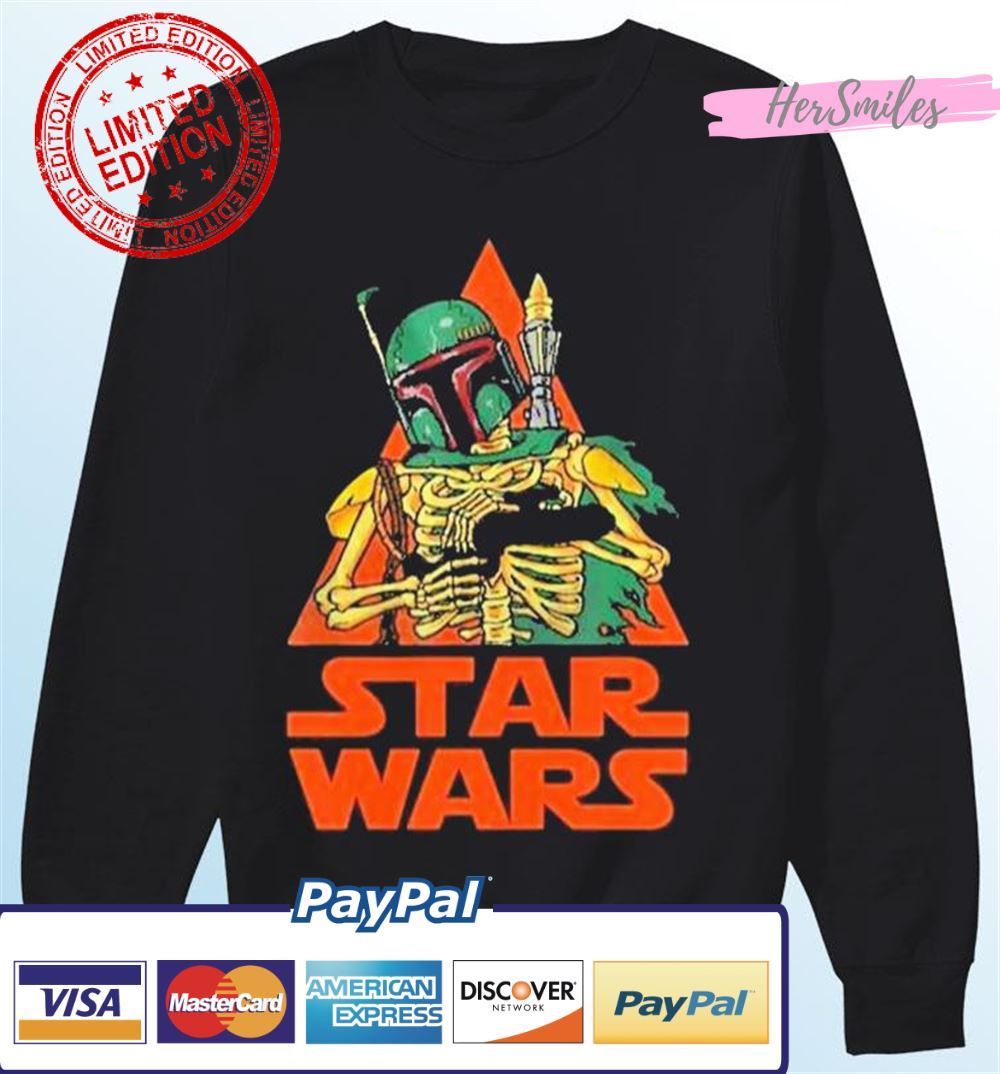 Star Wars Boba Fett Skeleton Happy Halloween Unisex T-Shirt Star Wars Boba Fett Skeleton Happy Halloween Unisex T-Shirt
