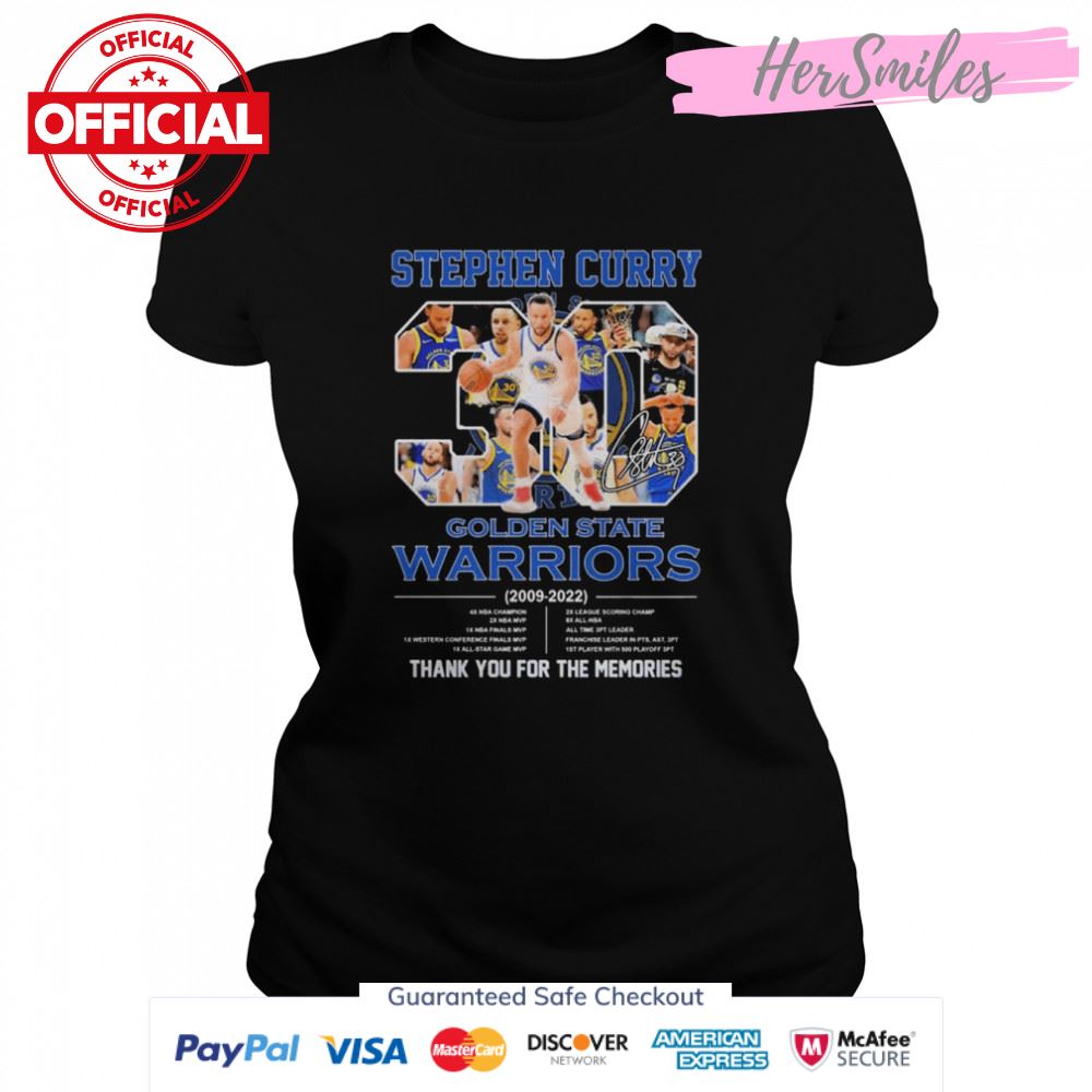 Stephen Curry 30 Golden State Warriors 2009-2022 thank you for the memories signature shirt