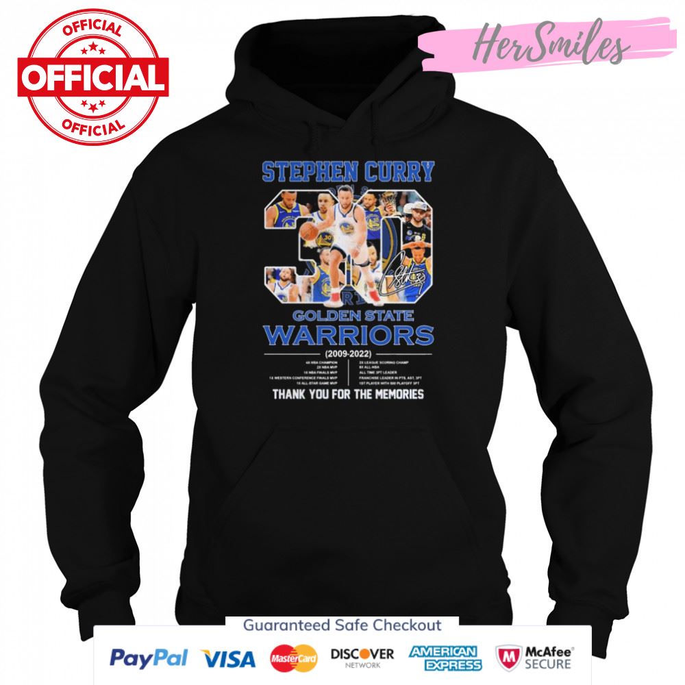 Stephen Curry 30 Golden State Warriors 2009-2022 thank you for the memories signature shirt Stephen Curry 30 Golden State Warriors 2009-2022 thank you for the memories signature shirt