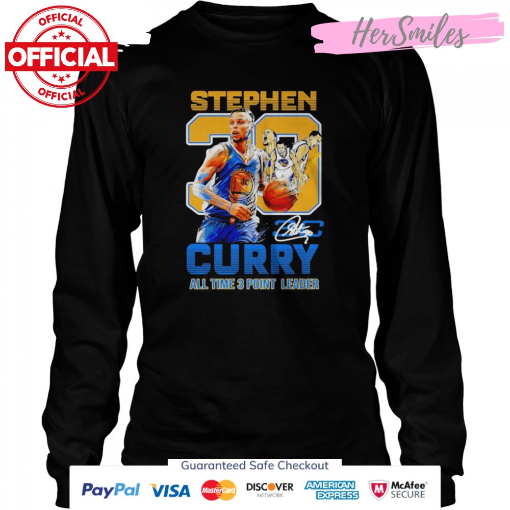 Stephen Curry 30 Golden State Warriors All Time 3 Point Leader Signature Shirt Stephen Curry 30 Golden State Warriors All Time 3 Point Leader Signature Shirt