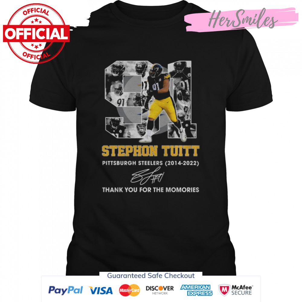 Stephon Tuitt 91 Pittsburgh Steelers 2014-2022 thank you for the memories signature shirt