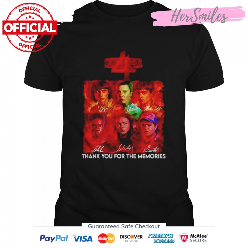 Stranger Things 4 thank you for the memories signatures shirt