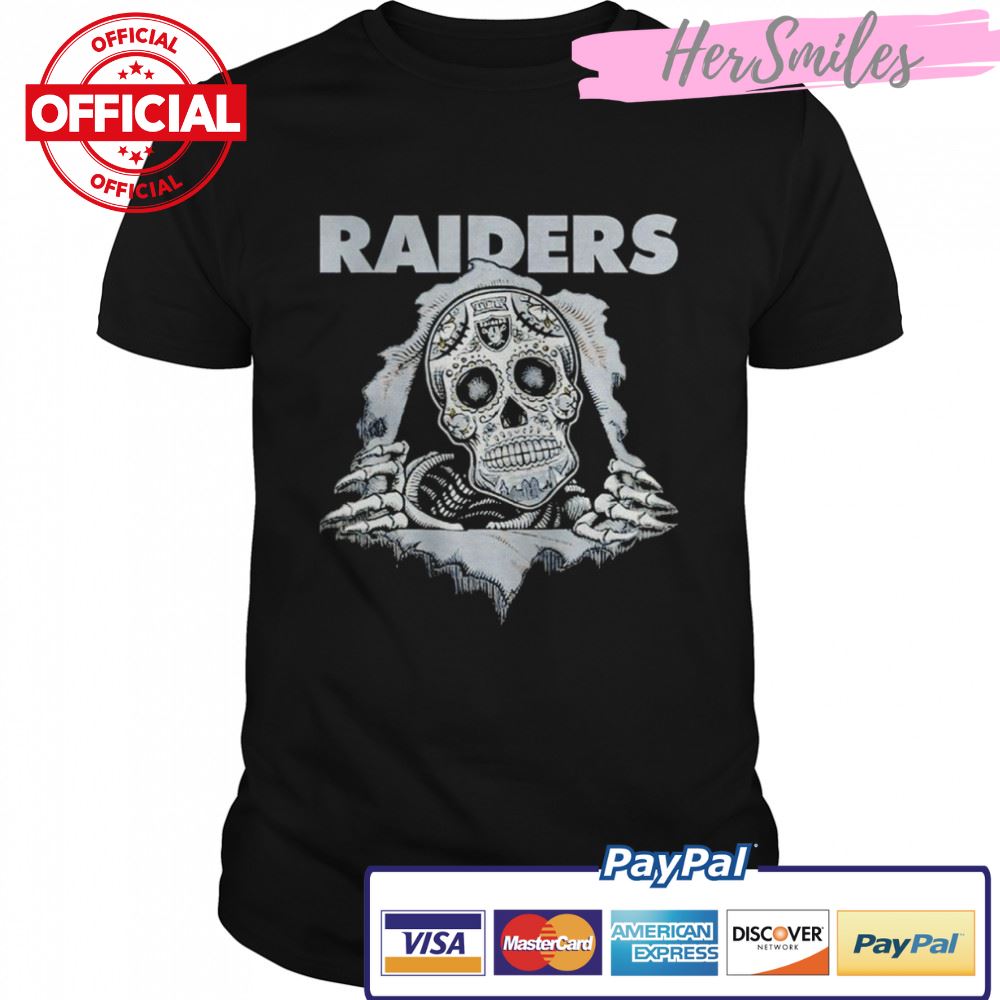 Sugar Skull Las Vegas Raiders inside me shirt