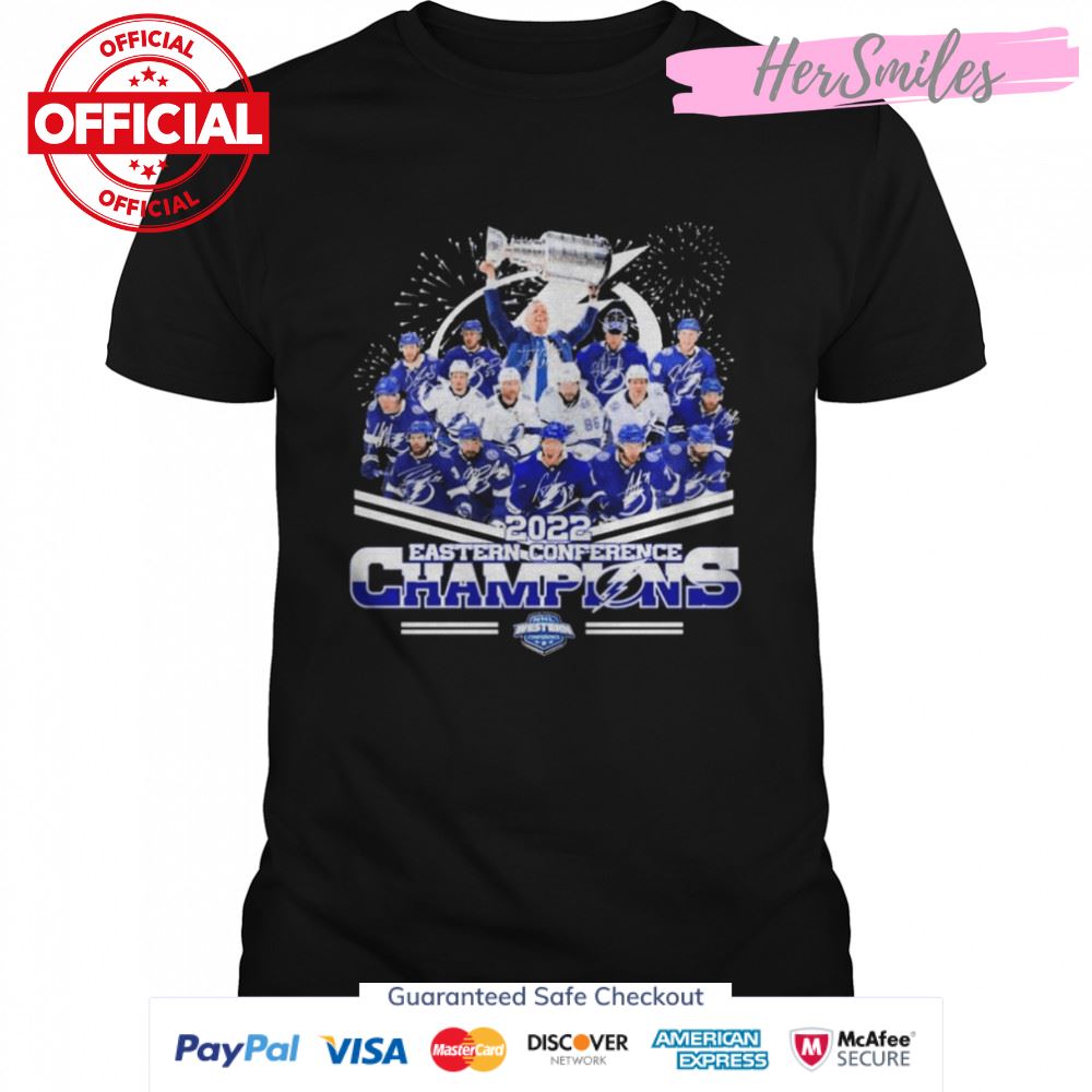 Tampa Bay Lightning 2022 NHL Eastern Conference Champions signatures shirt