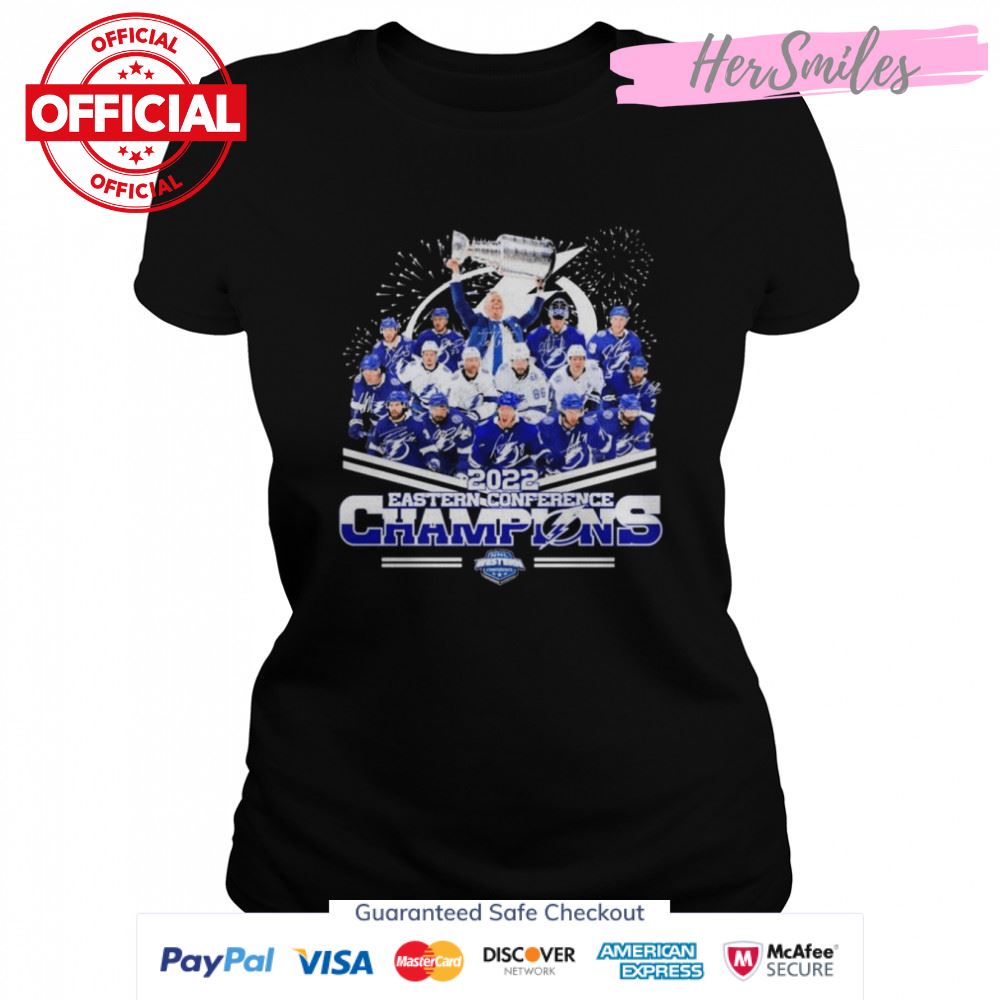 Tampa Bay Lightning 2022 NHL Eastern Conference Champions signatures shirt