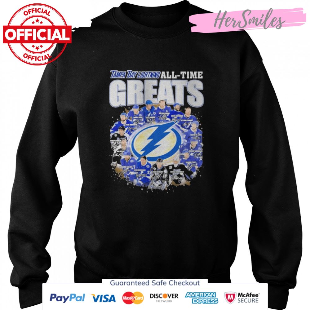 Tampa Bay Lightning All-Time Greats Signatures Shirt Tampa Bay Lightning All-Time Greats Signatures Shirt