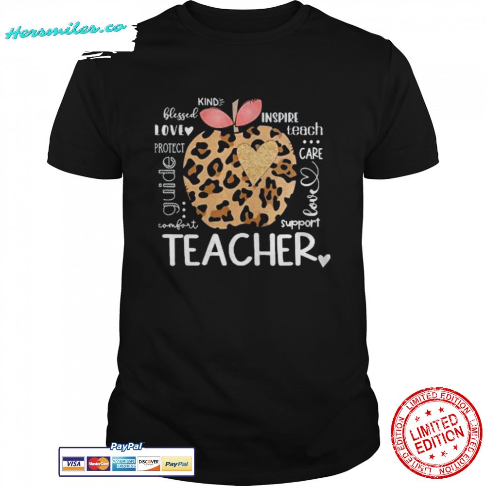 Teacher Life Leopard Apple Teacher’s Day Back To School Shirt